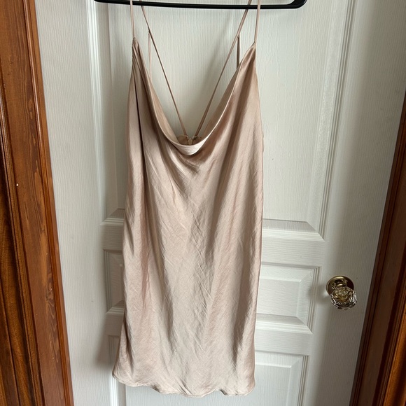 Champagne Satin Slip Dress - No Size (M) - Picture 2 of 2